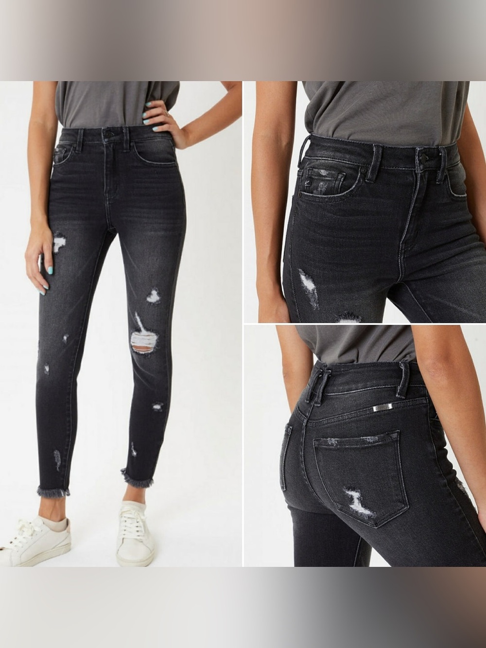 Like New Kancan Amber High Rise Ankle Skinny Dark Gray Size 7 / 27